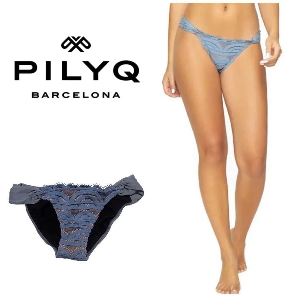 New. Pilyq sky blue lace bikini bottoms. Size small.  Retails $76. NWOT